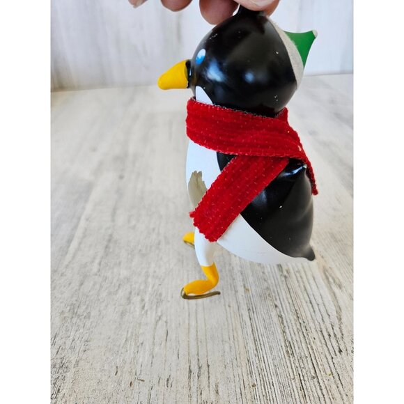 vintage Decarlini Penguin Italian glass ornament AS IS skating skater Xmas tree - Picture 5 of 8